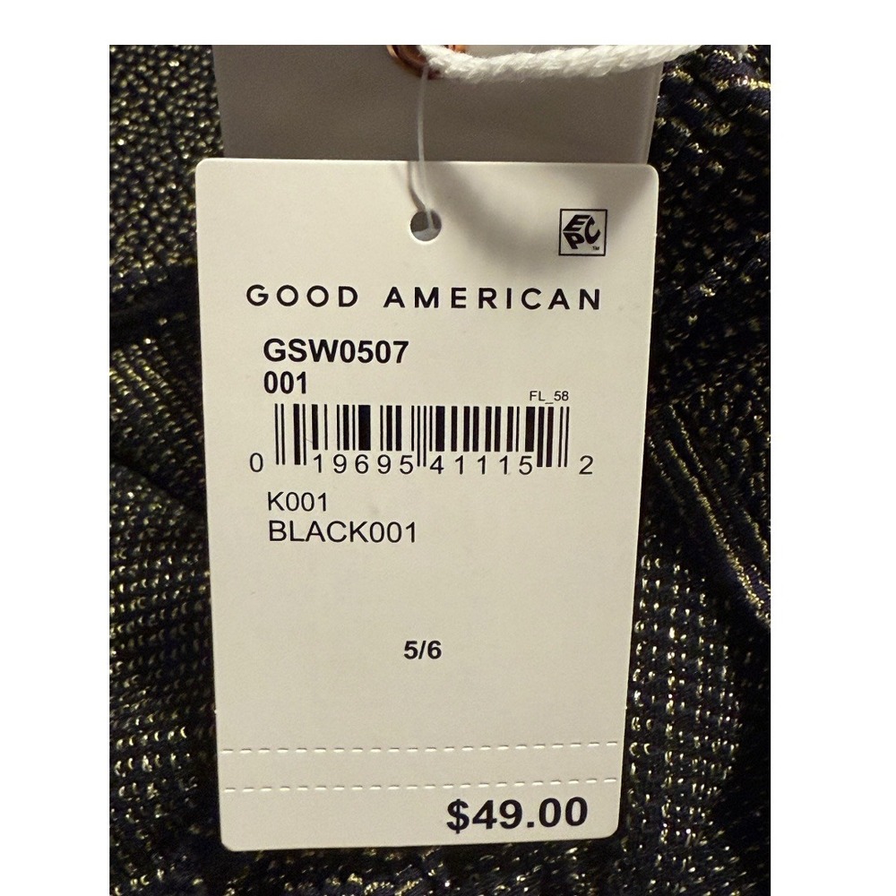 Good‎ American Always Fits Sculpt Bikini Bottoms Black001 Metallic 5/6 XL/XXL - Picture 6 of 6